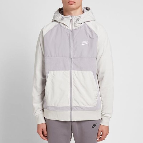 NEW Nike Polar Fleece Full Zip Hoodie Jacket - Light Grey/Bone/White - 2XL  | eBay